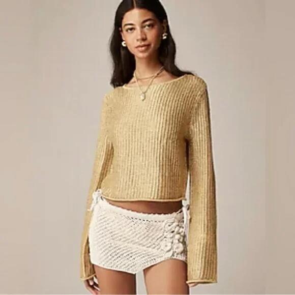 J. Crew Sweaters - J.Crew Collection metallic open-weave sweater‎ XXS